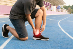 Runners to exercise ankle joint bone Inflamed - sprained ankle