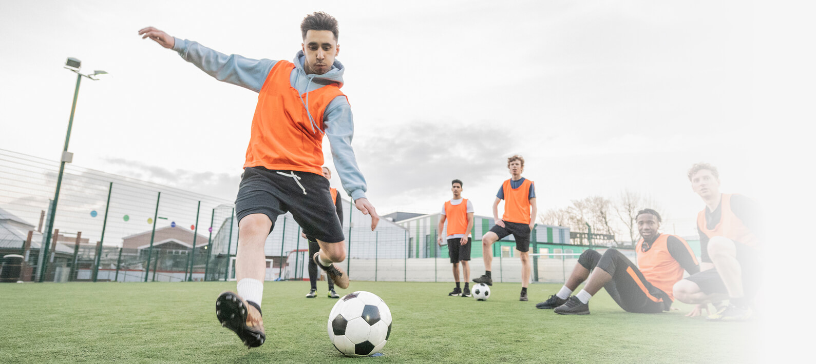 athletes playing soccer